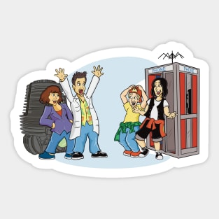 Alex and Marty and Bill and Ted Sticker